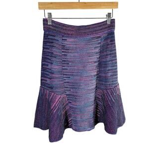 M Missoni Multicolor Lurex Knit Mini Skirt Size 42 US 6 Stretch